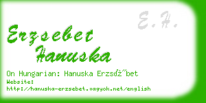 erzsebet hanuska business card